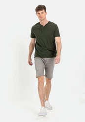 CAMEL ACTIVE T-Shirt NOS Henley 1/2 Dunkelgrün/Grün