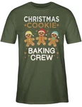 Shirtracer T-Shirt Christmas Cookie Baking Crew Dunkelgrün/Khaki