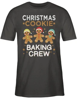 Shirtracer T-Shirt Christmas Cookie Baking Crew Khaki/Dunkelgrün/Dunkelgrau/Braun