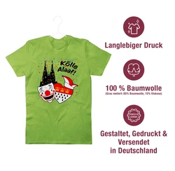 Shirtracer T-Shirt Klle Alaaf Kostüm Köln Karneval Wappen Rut/Wiees