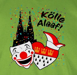 Shirtracer T-Shirt Klle Alaaf Kostüm Köln Karneval Wappen Rut/Wiees