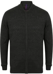 Henbury Outdoorjacke Knitted Bomber Dunkelgrau/Grau