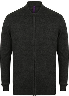 Henbury Outdoorjacke Knitted Bomber Dunkelgrau/Grau