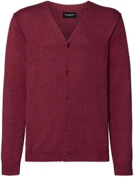 Russell Cardigan Men's V-Neck Dunkelrot/Rot/Bordeaux