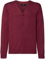 Russell Cardigan Men's V-Neck Dunkelrot/Rot/Bordeaux