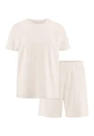 Hessnatur Pyjama Regular PURE NATURE Khaki/Weiß/Creme