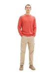 TOM TAILOR Strickpullover basic crewneck knit Rot/Orange/Beige