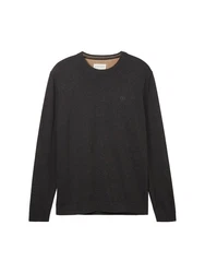 TOM TAILOR Strickpullover basic crewneck knit Schwarz/Dunkelgrau/Dunkelblau/Grau