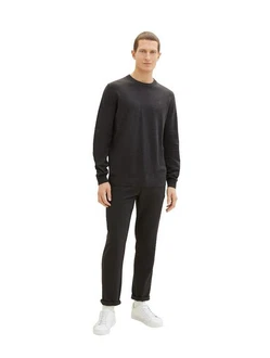 TOM TAILOR Strickpullover basic crewneck knit Schwarz/Dunkelgrau/Dunkelblau/Grau