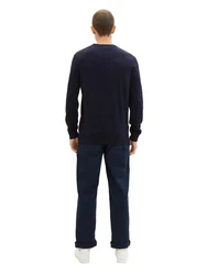 TOM TAILOR Strickpullover basic crewneck knit Dunkelblau/Blau