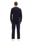 TOM TAILOR Strickpullover basic crewneck knit Dunkelblau/Blau