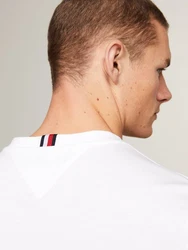 Tommy Hilfiger T-Shirt HILFIGER TRACK GRAPHIC TEE Weiß/Dunkelblau/Gelb/Creme/Grau