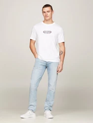Tommy Hilfiger T-Shirt HILFIGER TRACK GRAPHIC TEE Weiß/Dunkelblau/Gelb/Creme/Grau
