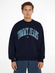 Tommy Jeans Sweatshirt TJM BOXY POP VARSITY CREW Dunkelblau