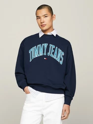 Tommy Jeans Sweatshirt TJM BOXY POP VARSITY CREW Dunkelblau