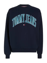 Tommy Jeans Sweatshirt TJM BOXY POP VARSITY CREW Dunkelblau