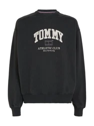 Tommy Jeans Sweatshirt TJM BOXY GMD CREW Schwarz/Hellblau/Dunkelblau