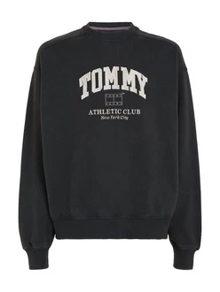 Tommy Jeans Sweatshirt TJM BOXY GMD CREW Schwarz/Hellblau/Dunkelblau