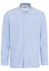 camel active Langarmhemd Button-Down-Kragen hellblau/wei