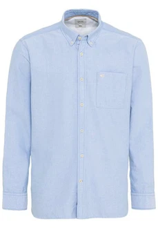 camel active Langarmhemd Button-Down-Kragen hellblau/wei
