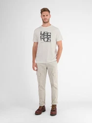 LERROS T-Shirt mit Print Khaki/Grau/Rot