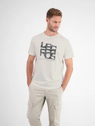 LERROS T-Shirt mit Print Khaki/Grau/Rot