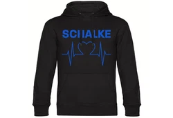 multifanshop Kapuzensweatshirt Herzschlag Hoodie Blau/Schwarz/Dunkelblau/Grau