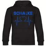 multifanshop Kapuzensweatshirt Herzschlag Hoodie Blau/Schwarz/Dunkelblau/Grau