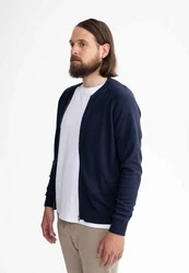 MELA Cardigan Herren Strick Jacke SHAMIAL Hellblau/Dunkelblau