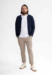 MELA Cardigan Herren Strick Jacke SHAMIAL Hellblau/Dunkelblau