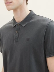 TOM TAILOR Poloshirt mit Logo Stickerei Dunkelgrau/Grau/Hellgrau