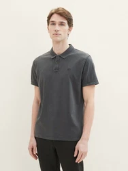 TOM TAILOR Poloshirt mit Logo Stickerei Dunkelgrau/Grau/Hellgrau