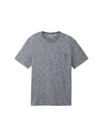 TOM TAILOR T-Shirt in Melange Optik Hellgrau/Grau/Dunkelgrau/Dunkelblau