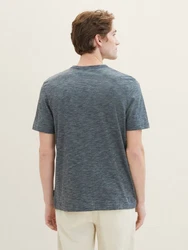 TOM TAILOR T-Shirt in Melange Optik Grau/Dunkelblau/Dunkelgrau