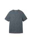 TOM TAILOR T-Shirt in Melange Optik Grau/Dunkelblau/Dunkelgrau