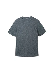 TOM TAILOR T-Shirt in Melange Optik Grau/Dunkelblau/Dunkelgrau