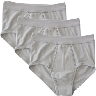 HERMKO Slip mit Eingriff 3er Pack (3240) Grau/Khaki/Hellgrau