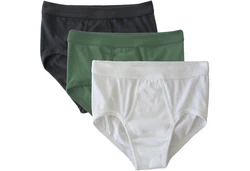 HERMKO Slip mit Eingriff 3er Pack (3240) Dunkelgrün/Grün/Khaki