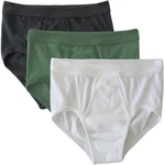 HERMKO Slip mit Eingriff 3er Pack (3240) Dunkelgrün/Grün/Khaki