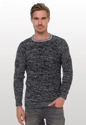 Rusty Neal Strickpullover Dunkelblau/Grau/Hellblau/Weiß