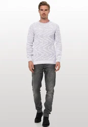 Rusty Neal Strickpullover Weiß/Grau/Creme/Silber