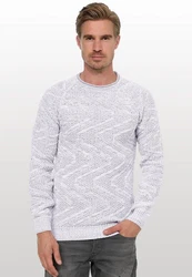 Rusty Neal Strickpullover Weiß/Grau/Creme/Silber