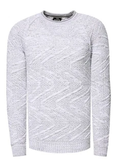 Rusty Neal Strickpullover Weiß/Grau/Creme/Silber