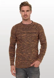 Rusty Neal Strickpullover Braun/Orange/Beige