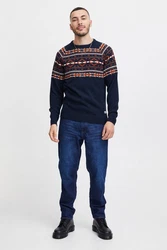 Blend Strickpullover BHNilas Dunkelblau/Hellblau/Blau