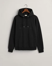 Gant Sweatshirt Regular Tonal Shield Hoodie Schwarz