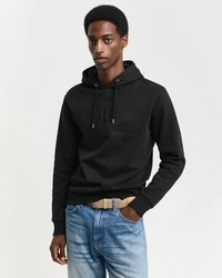 Gant Sweatshirt Regular Tonal Shield Hoodie Schwarz