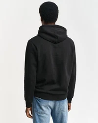 Gant Sweatshirt Regular Tonal Shield Hoodie Schwarz