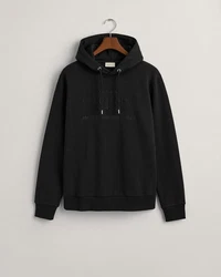Gant Sweatshirt Regular Tonal Shield Hoodie Schwarz