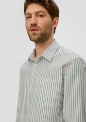 s.Oliver Langarmhemd Businesshemd mit Under-Button-down-Kragen Grau/Khaki/Hellblau/Hellgrau
